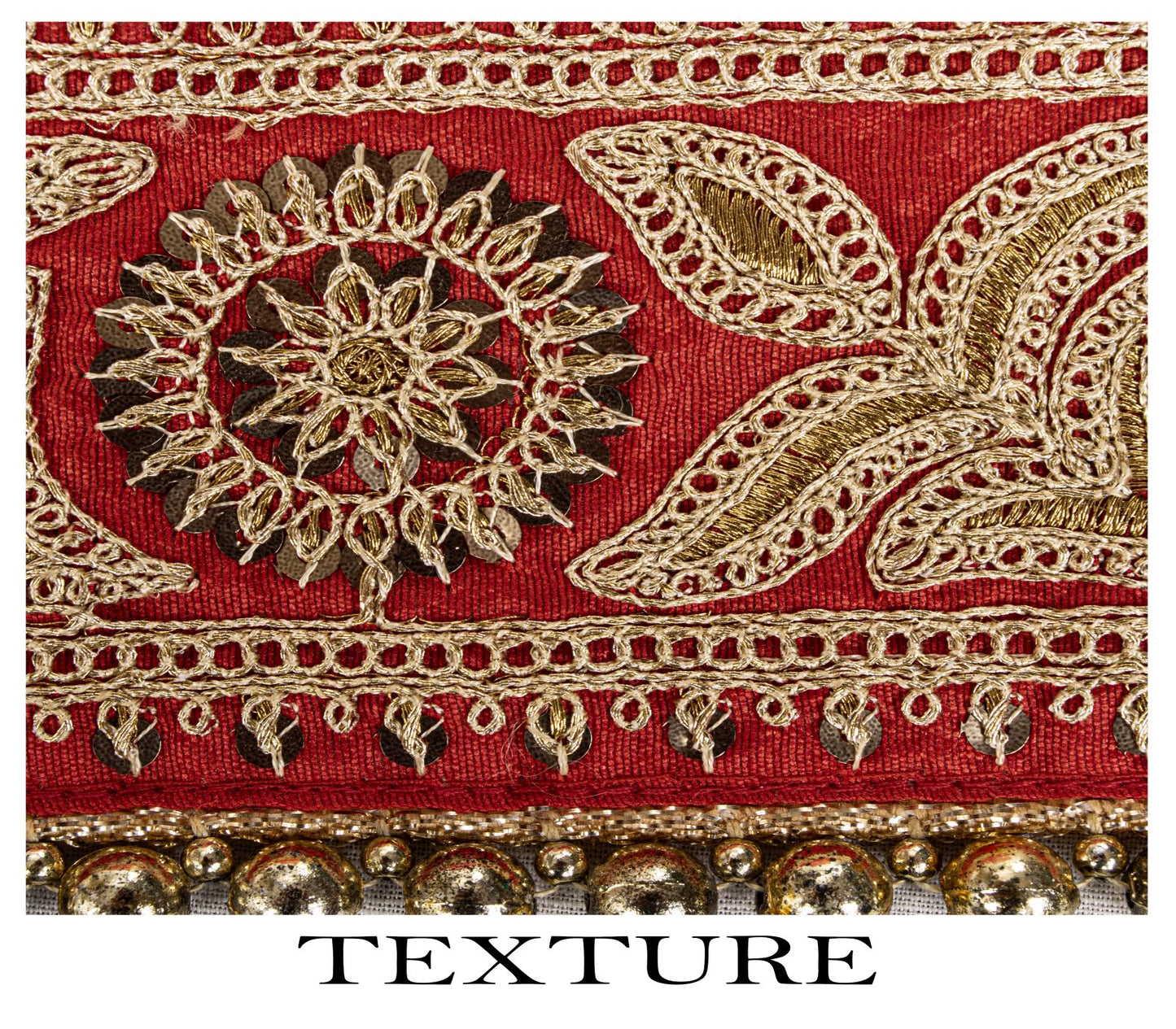 Sanskriti Vintage Red Net Dupatta/Stole Hand Embroidered Zari Sequin Indian Veil