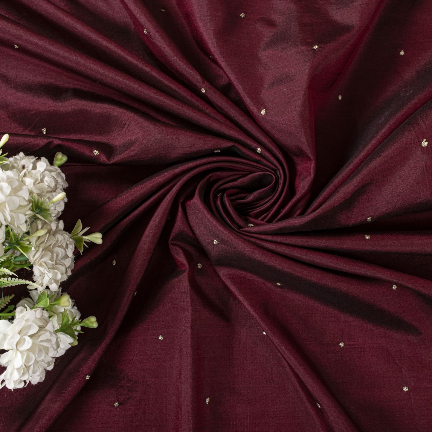 Sanskriti Vintage Maroon Pure Silk Dupatta/Stole Hand Embroidered Zardozi Veil