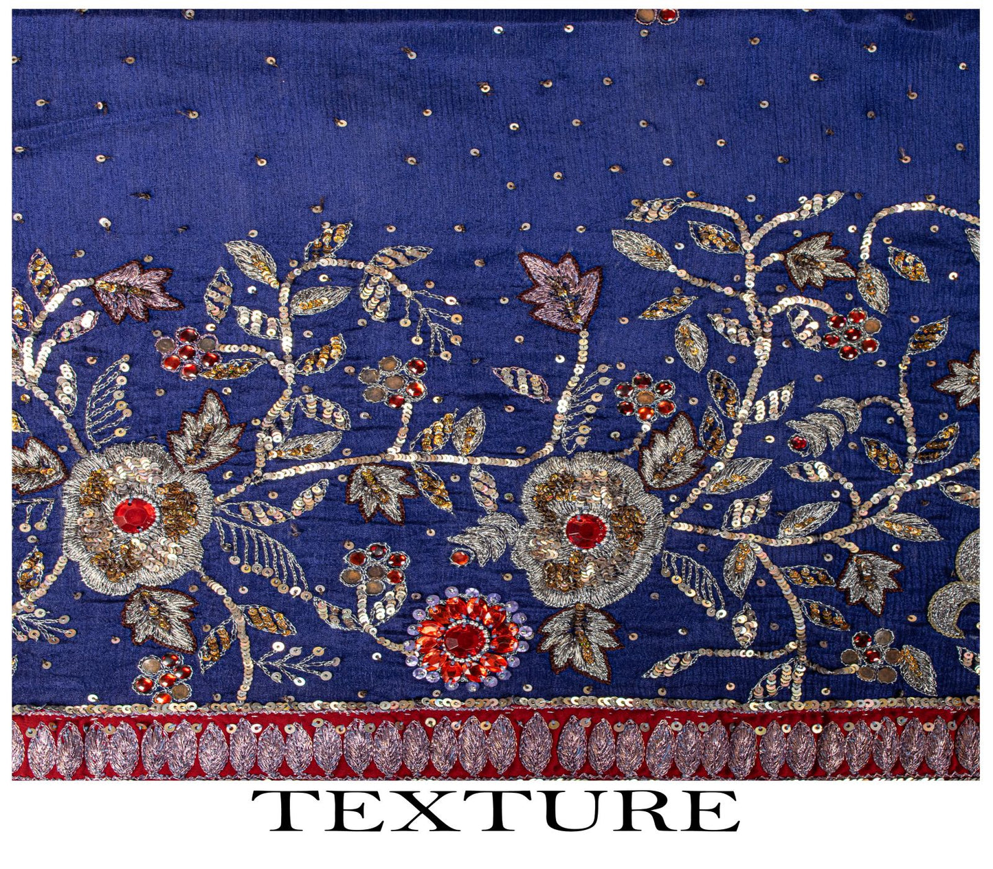 Sanskriti Vintage Blue Pure Silk Dupatta/Stole Hand Embroidered Zari Indian Veil