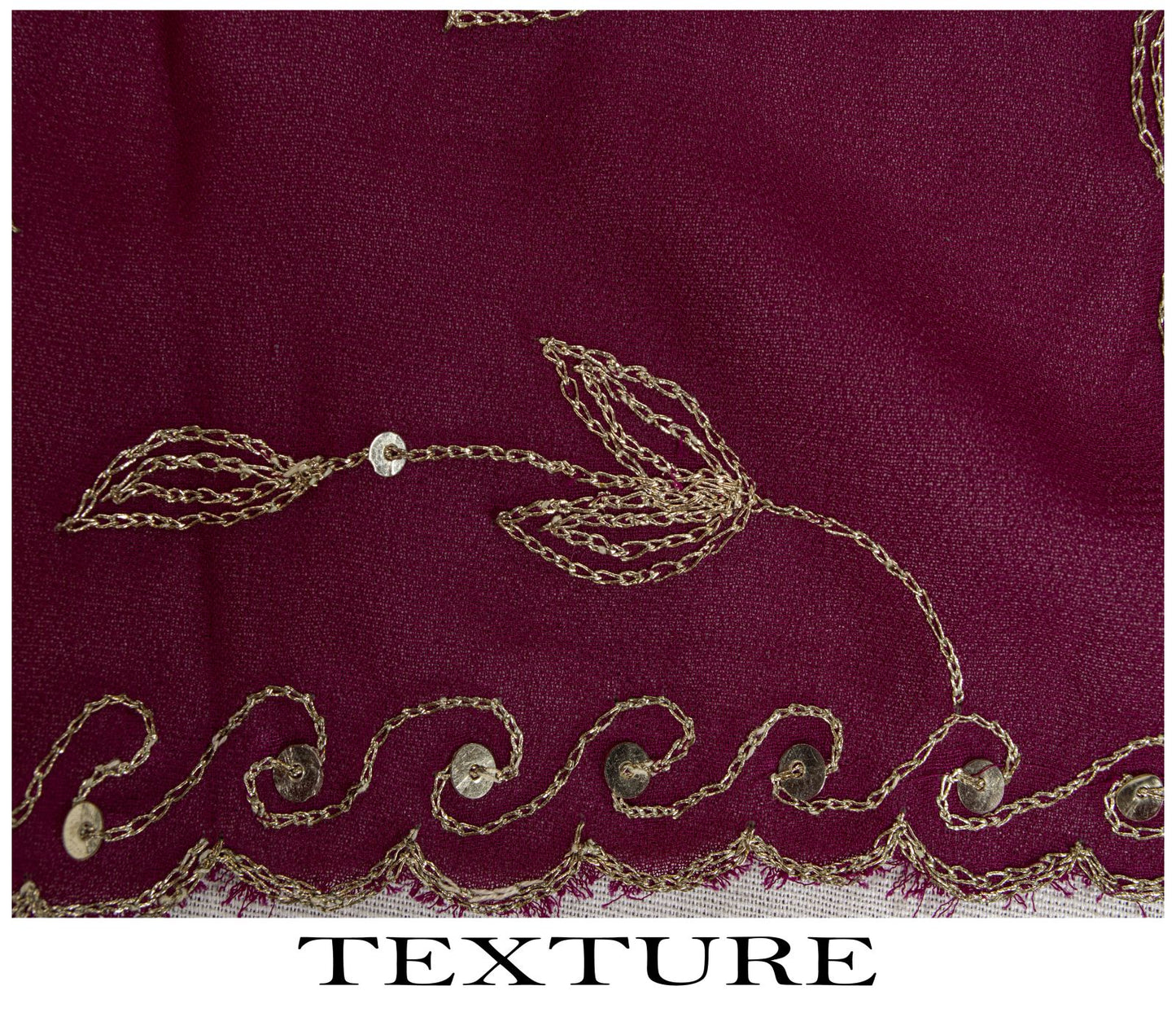 Sanskriti Vintage Purple Georgette Dupatta/Stole Hand Embroidery Zari Zardozi