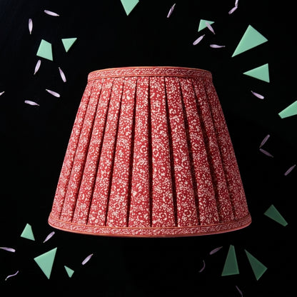Sanskriti Handmade Lamp Pink Pure Cotton Vintage Sari Upcycled Gathered/Pleated