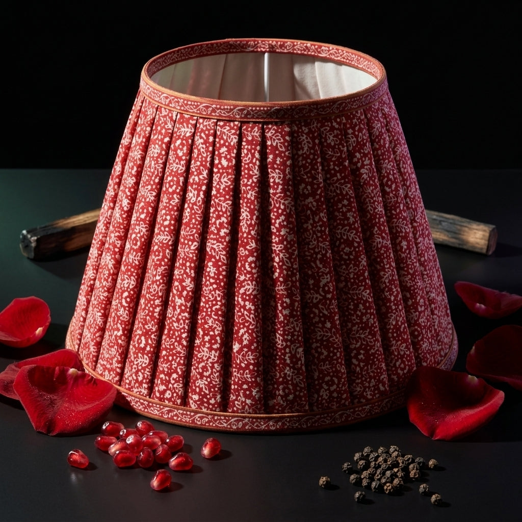 Sanskriti Handmade Lamp Pink Pure Cotton Vintage Sari Upcycled Gathered/Pleated