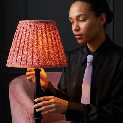 Sanskriti Handmade Lamp Pink Pure Cotton Vintage Sari Upcycled Gathered/Pleated
