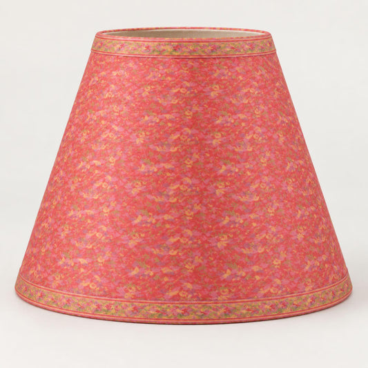 Sanskriti Handmade Red Silk Upcycled Saree Fabric Pleated Lampshade | Indian Decor