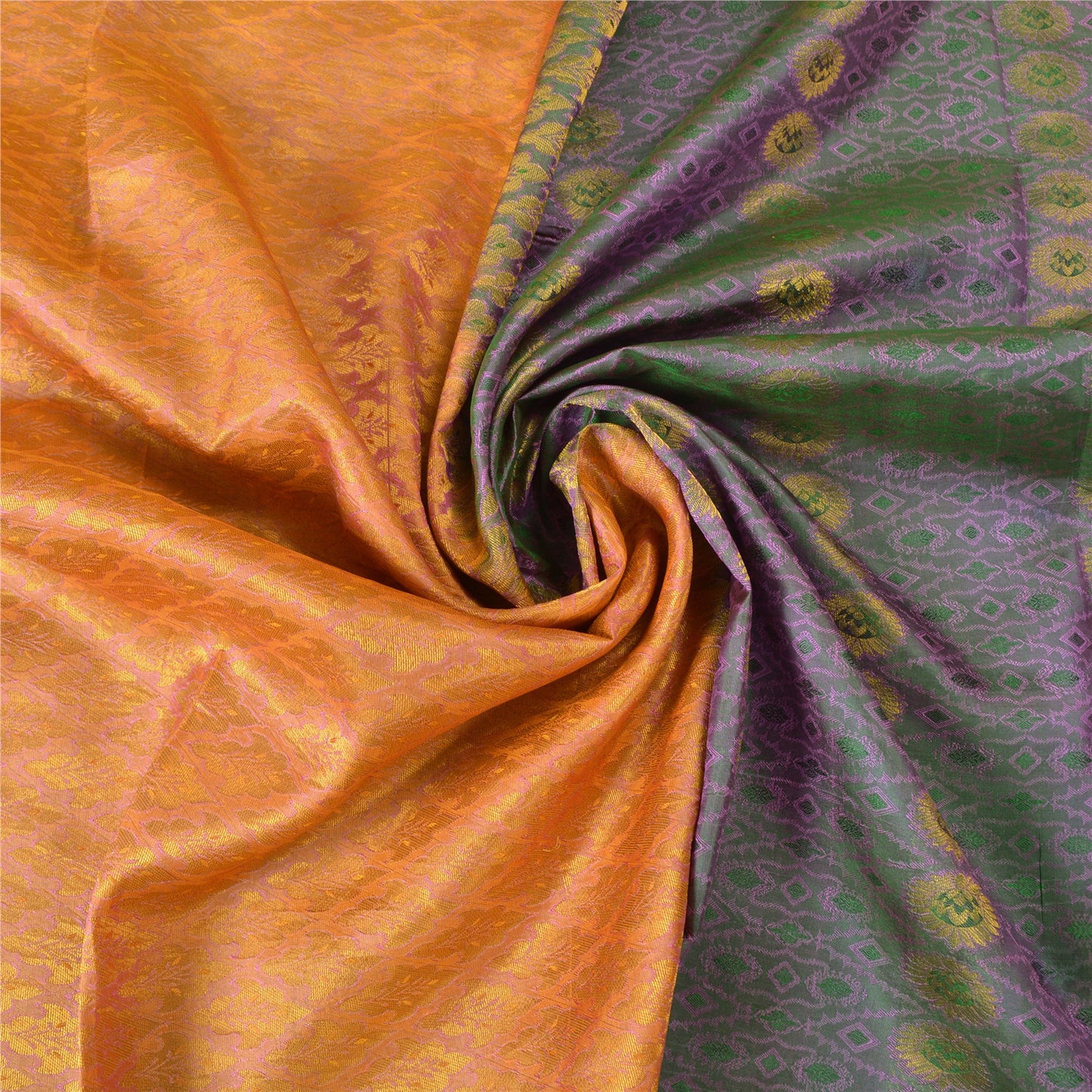 Sanskriti Vintage Green Wedding Indian Sarees Pure Silk Woven Ethnic Sari Sustainable Fabric