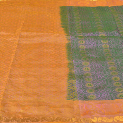 Sanskriti Vintage Green Wedding Indian Sarees Pure Silk Woven Ethnic Sari Sustainable Fabric