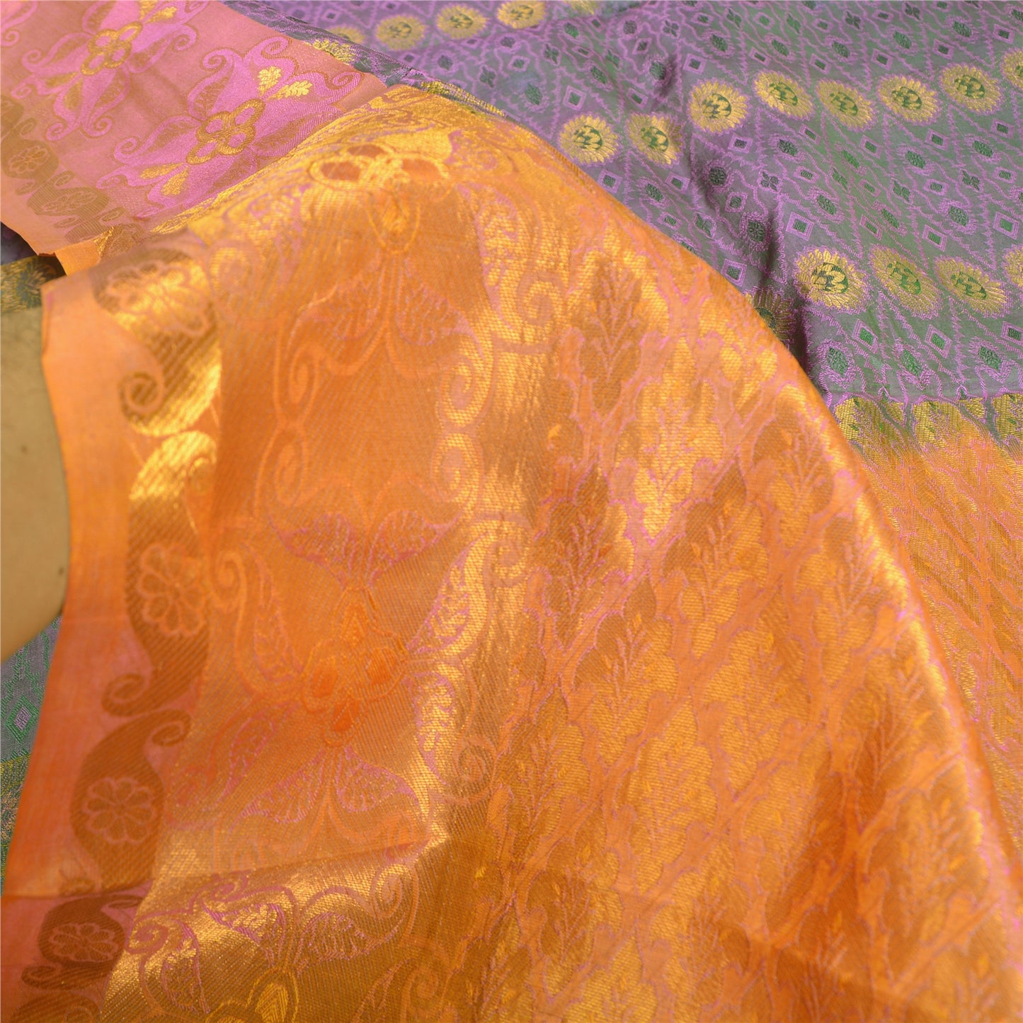 Sanskriti Vintage Green Wedding Indian Sarees Pure Silk Woven Ethnic Sari Sustainable Fabric