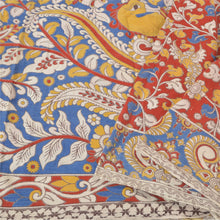 Load image into Gallery viewer, Vintage Indian Saree 100% Pure Cotton Madhubani Hand Painted Fabric Sari Cream
