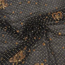 Load image into Gallery viewer, Sanskriti Vintage Black Sarees Beaded Pure Georgette Silk Fabric Lehenga Sari
