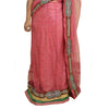 Sanskriti Vintage Pink Sarees Beaded Blend Georgette Sustainable Fabric Lehenga Sari