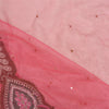 Sanskriti Vintage Pink Sarees Beaded Blend Georgette Sustainable Fabric Lehenga Sari