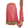 Sanskriti Vintage Pink Sarees Beaded Blend Georgette Sustainable Fabric Lehenga Sari