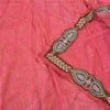 Sanskriti Vintage Pink Sarees Beaded Blend Georgette Sustainable Fabric Lehenga Sari