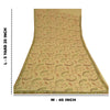 Sanskriti Vintage Cream Sarees 100% Pure Georgette Silk Hand Beaded Sari Sustainable Fabric