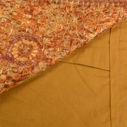Sanskriti Vintage Cream Sarees Hand Beaded Pure Silk Sustainable Fabric Lehernga Sari