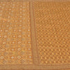 Sanskriti Vintage Cream Sarees Hand Beaded Pure Silk Sustainable Fabric Lehernga Sari