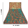 Sanskriti Vintage Teal Bollywood Sarees Pure Georgette Silk Beaded Fabric/Sari