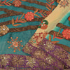 Sanskriti Vintage Teal Bollywood Sarees Pure Georgette Silk Beaded Fabric/Sari