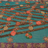 Sanskriti Vintage Teal Bollywood Sarees Pure Georgette Silk Beaded Fabric/Sari