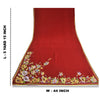 Sanskriti Vintage Dark Red Sarees Hand Beaded Pure Georgette Silk Sustainable Fabric Sari
