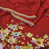 Sanskriti Vintage Dark Red Sarees Hand Beaded Pure Georgette Silk Sustainable Fabric Sari