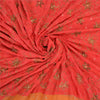 Sanskriti Vintage Indian Sarees Blend Georgette/Net Orange/Pink Craft Sari