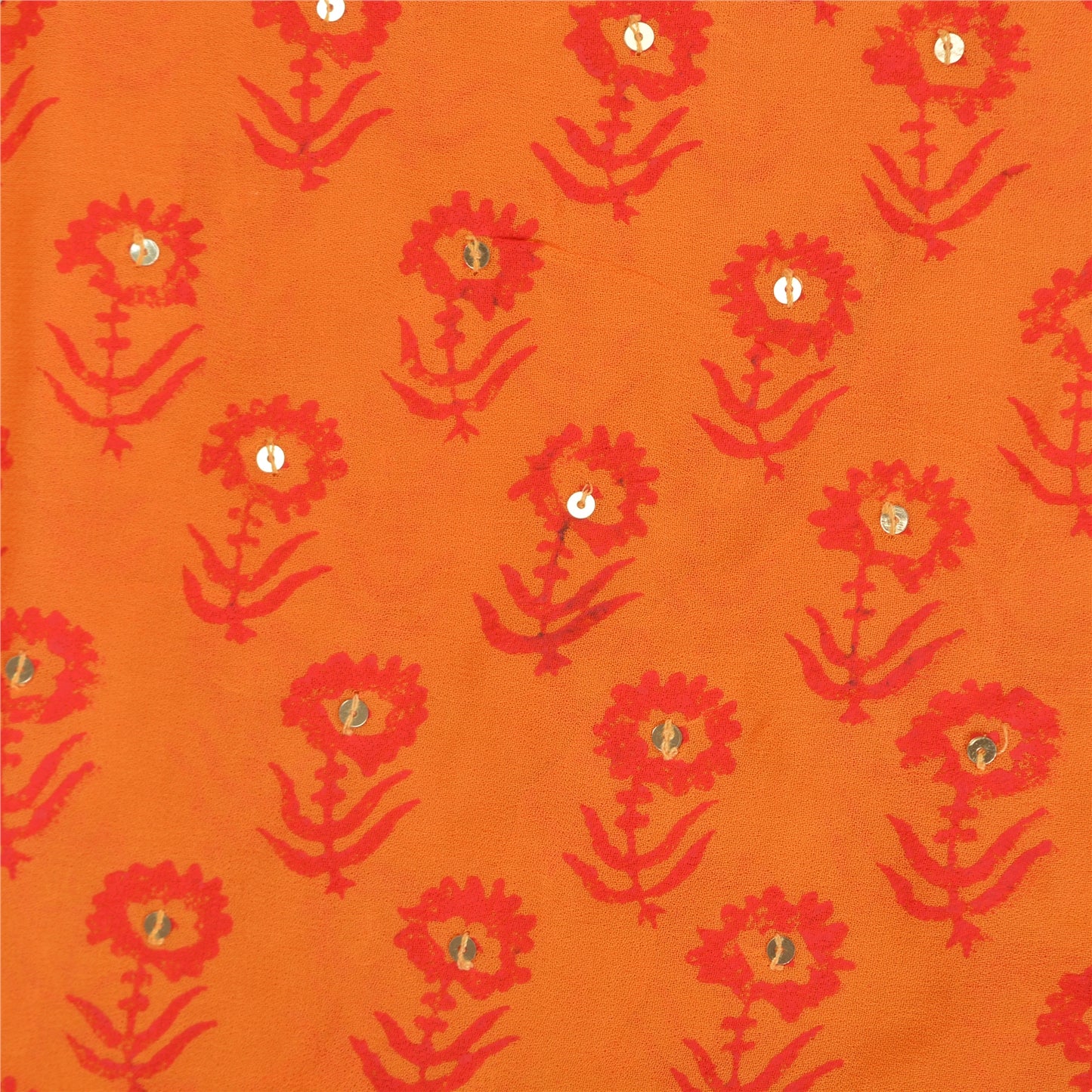 Sanskriti Vintage Indian Sarees Blend Georgette/Net Orange/Pink Craft Sari