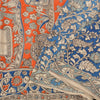 Sanskriti Vintage Blue/Orange Heavy Sarees Sari Pure Cotton Kalamkari Fabric