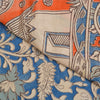 Sanskriti Vintage Blue/Orange Heavy Sarees Sari Pure Cotton Kalamkari Fabric