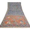 Sanskriti Vintage Blue/Orange Heavy Sarees Sari Pure Cotton Kalamkari Fabric