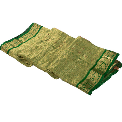 Sanskriti Vintage Red Sarees 100%Pure Silk Zari Woven Brocade Banarasi 5+YD Sari