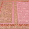 Sanskriti Vintage Pink Sarees 100% Pure Cotton Handloom Hand Beaded Sari Sustainable Fabric