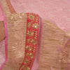 Sanskriti Vintage Pink Sarees 100% Pure Cotton Handloom Hand Beaded Sari Sustainable Fabric