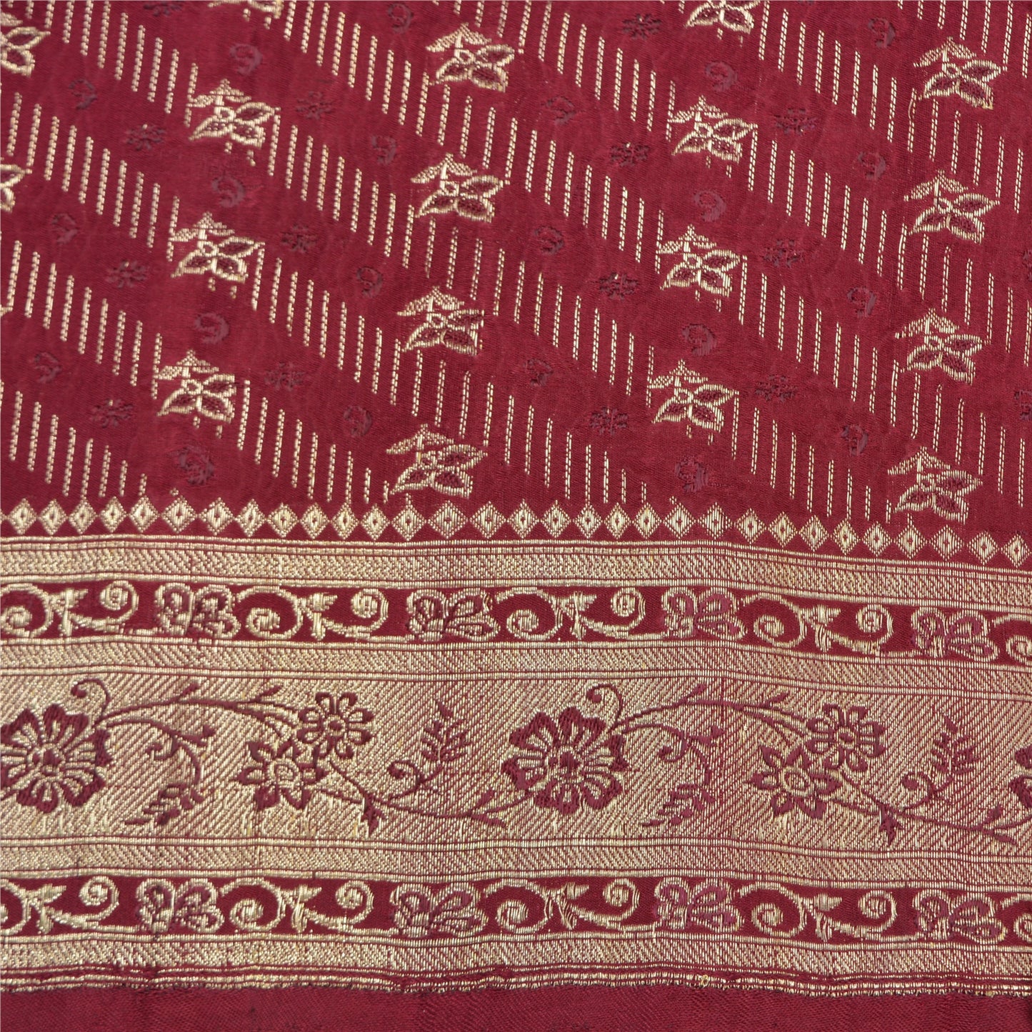 Sanskriti Vintage Purple Sarees Pure Satin Woven Brocade/Banarasi Sari Sustainable Fabric