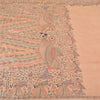 Sanskriti Vintage Peach Madhubani Print Sarees Pure Silk Special Sari Sustainable Fabric