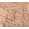 Sanskriti Vintage Peach Madhubani Print Sarees Pure Silk Special Sari Sustainable Fabric