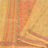 Sanskriti Vintage Indian Cream Sarees Pure Silk Woven Brocade Zari Sustainable Fabric Sari