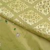 Sanskriti vintage Green Party Sarees Satin Embroidered Woven Sustainable Fabric 5 Yard Sari
