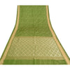 Sanskriti vintage Green Party Sarees Satin Embroidered Woven Sustainable Fabric 5 Yard Sari