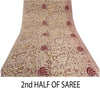 Sanskriti Vintage Heavy Sarees Pure Cotton 5YD Sustainable Fabric Block Print Kalamkari Sari