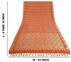 Sanskriti Vintage Orange Heavy Sarees Pure Silk Zari Woven Brocade 5+Yd Fabric