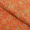 Sanskriti Vintage Orange Heavy Sarees Pure Silk Zari Woven Brocade 5+Yd Fabric