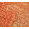 Sanskriti Vintage Orange Heavy Sarees Pure Silk Zari Woven Brocade 5+Yd Fabric
