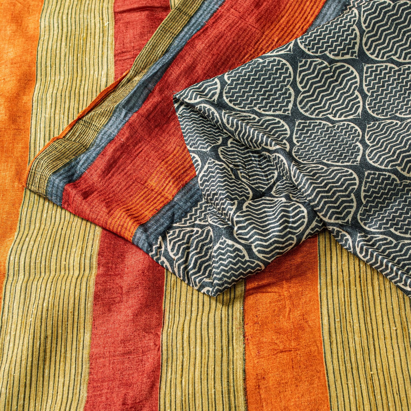 Санскритское винтажное тяжелое сари персиковое шерстяное тканое набивное устойчивое мягкое сари 5 ярдов