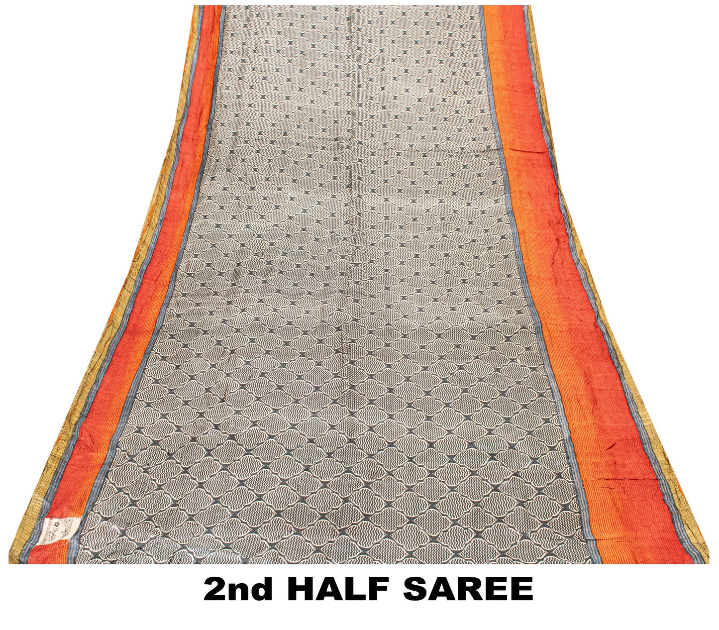 Санскритское винтажное тяжелое сари персиковое шерстяное тканое набивное устойчивое мягкое сари 5 ярдов