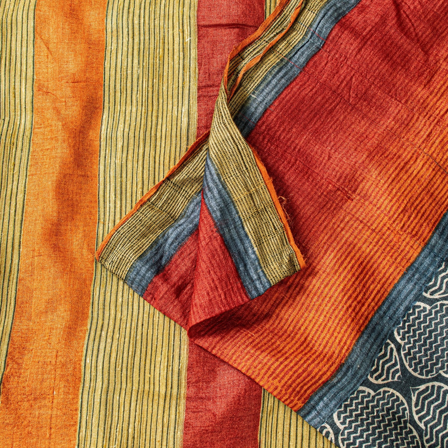 Санскритское винтажное тяжелое сари персиковое шерстяное тканое набивное устойчивое мягкое сари 5 ярдов