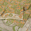 Sanskriti Vintage Green/Ivory Heavy Sarees Cotton Silk Kalamkari 5+Yard Sari