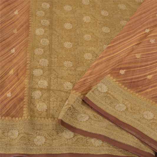 Sanskriti Vintage Multicolor Sarees 100% Pure Georgette Silk Woven Sari Sustainable Fabric