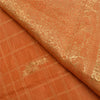 Sanskriti Vintage Orange Heavy Sarees Pure Silk Woven Brocade Zari Sari Fabric