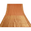 Sanskriti Vintage Orange Heavy Sarees Pure Silk Woven Brocade Zari Sari Fabric